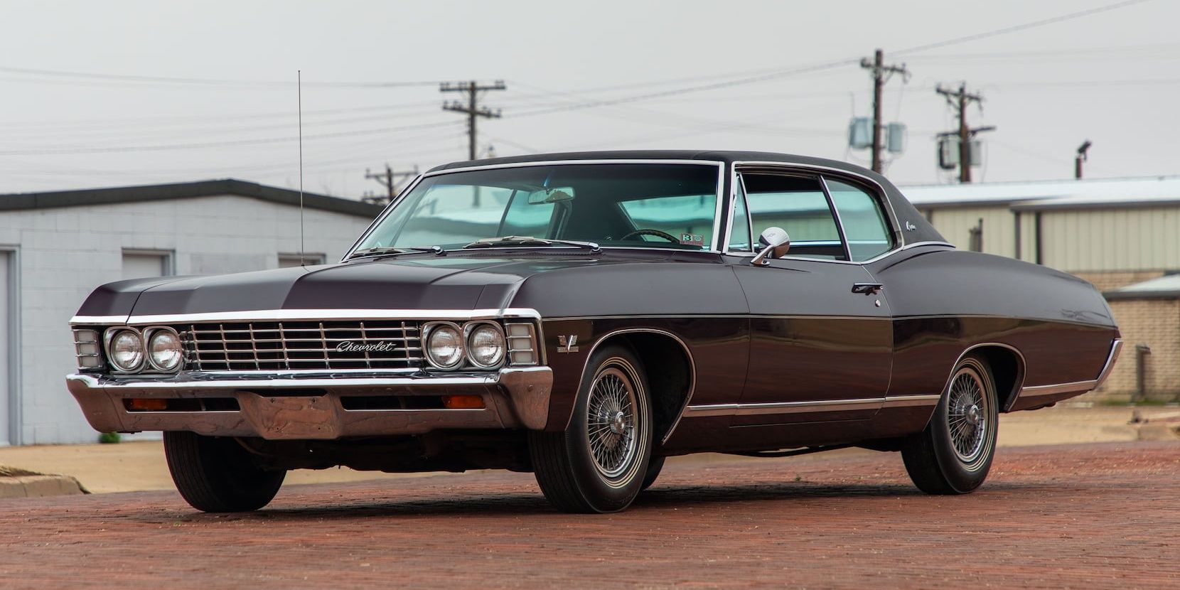 Black 1967 Chevrolet Caprice 427 on the road