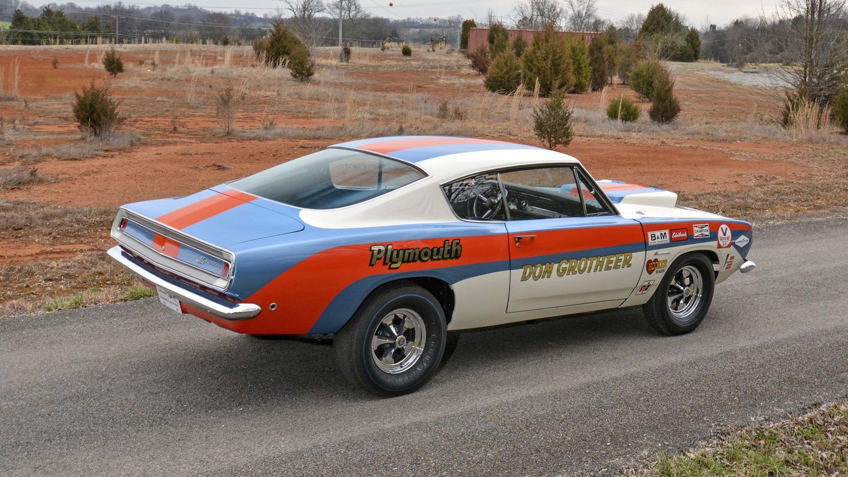 A parked 1968 Plymouth Barracuda B029 Super Stock