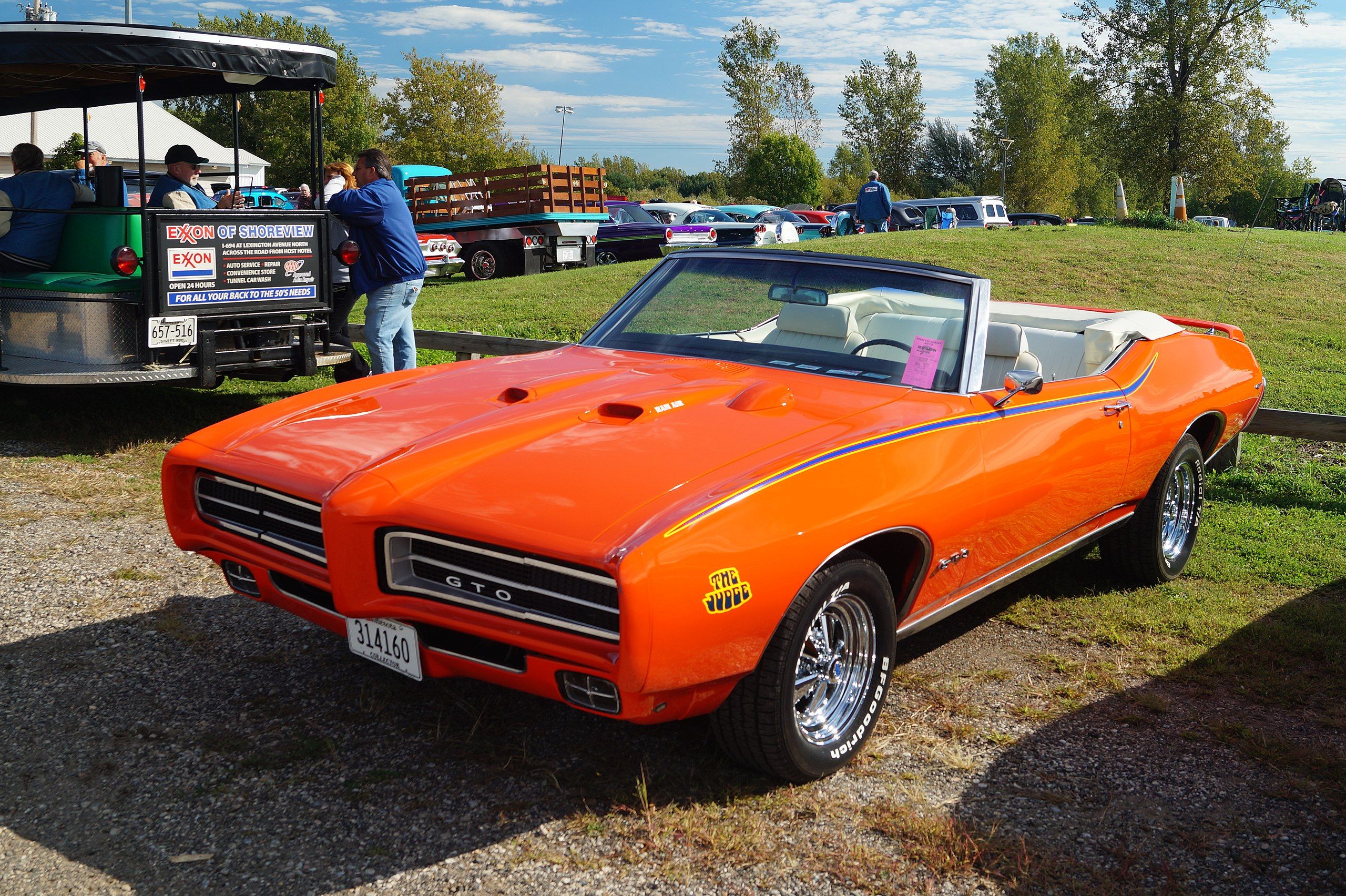 A parked 1969 Pontiac GTO Judge convertible