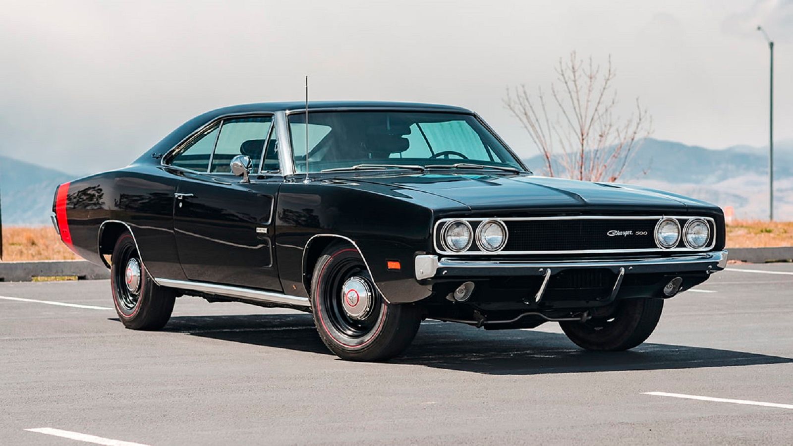 A parked 1969 Dodge Charger 500