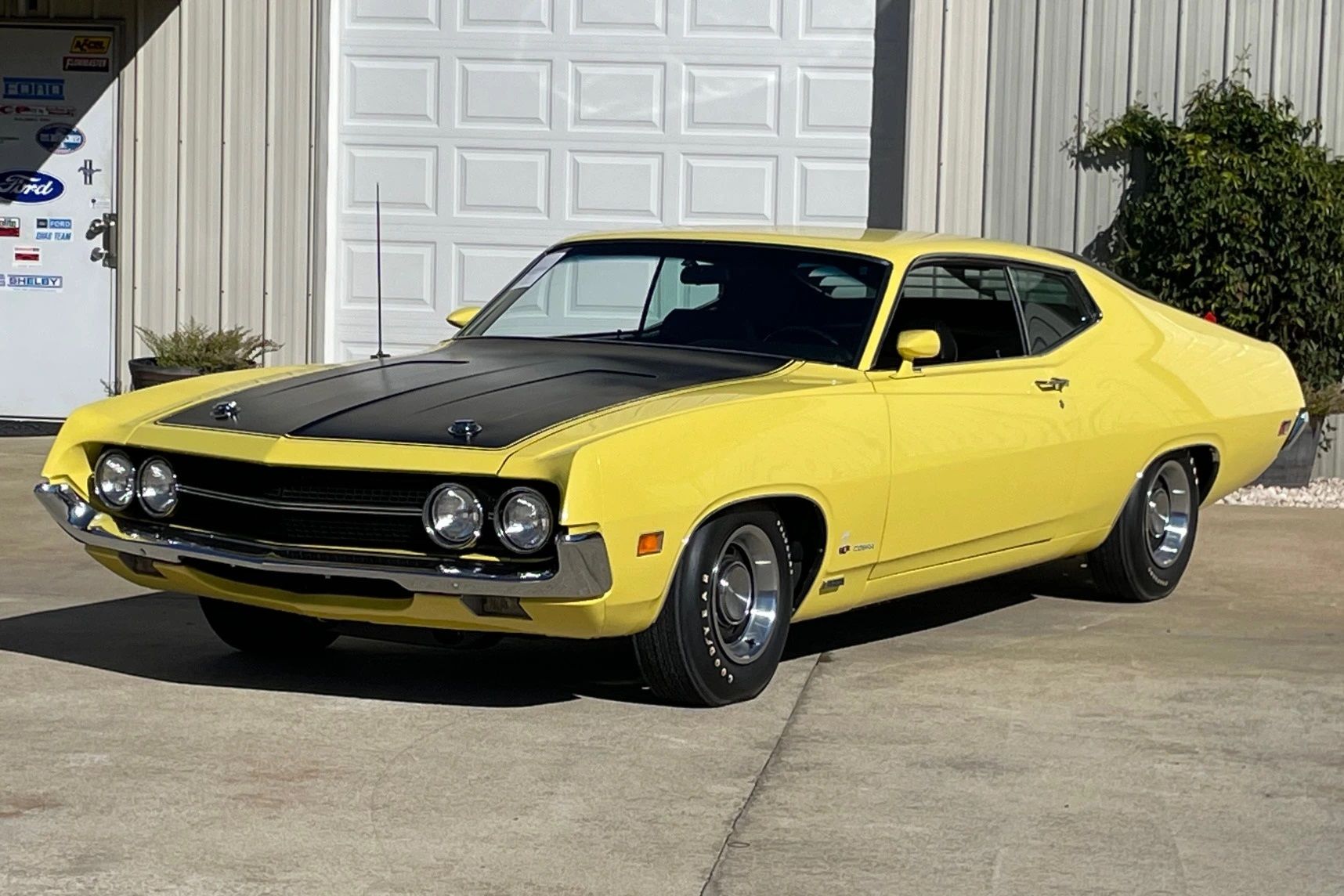 A parked 1970 Ford Torino Cobra