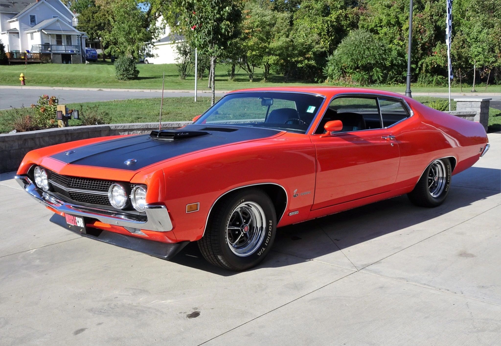 A parked 1970 Ford Torino Cobra