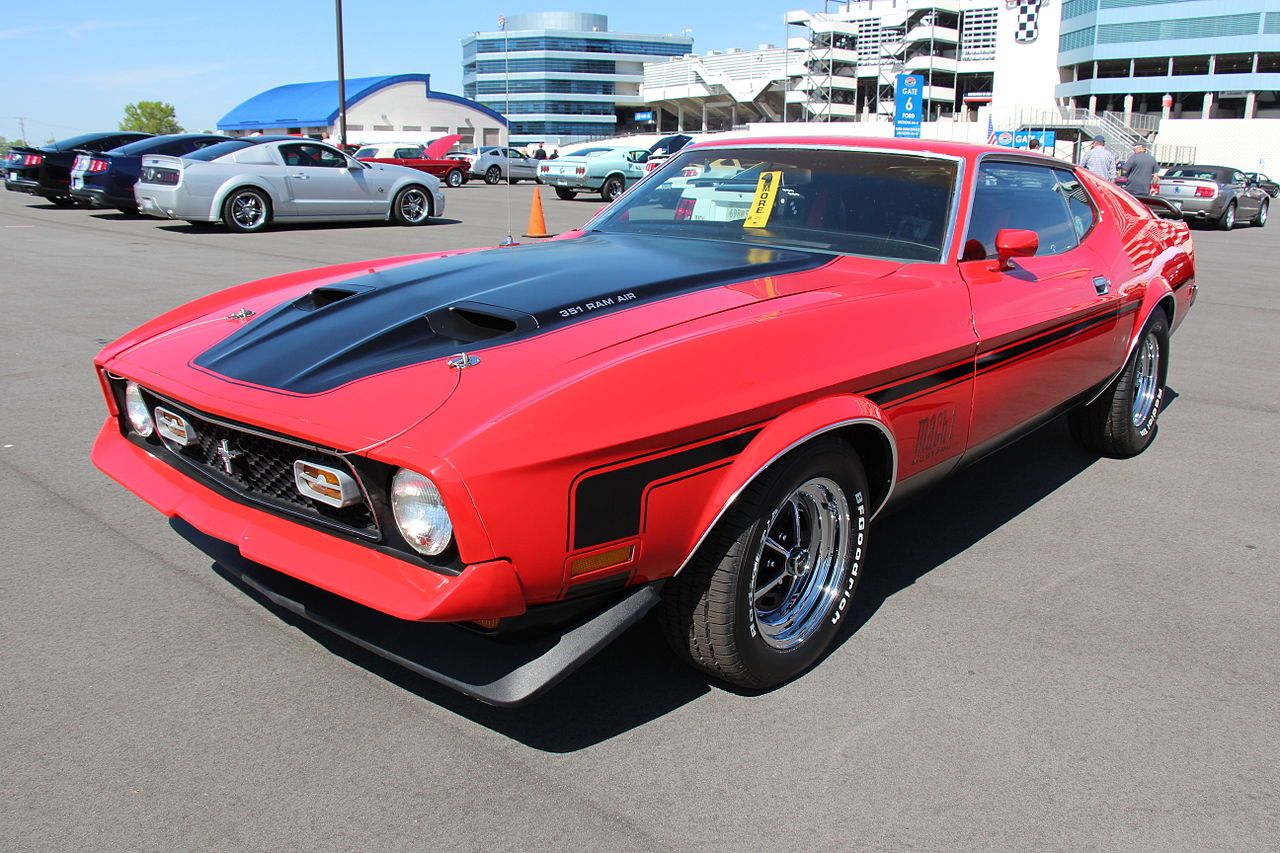 A parked 1971 Ford Mustang Mach I