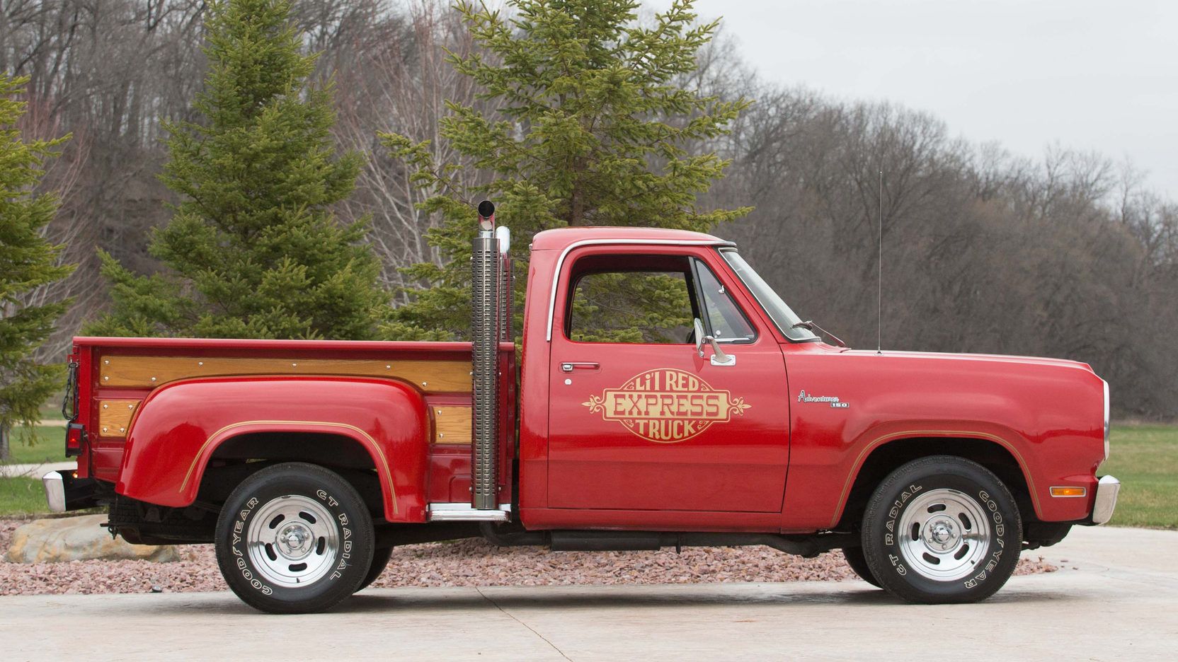 A parked 1979 Dodge Lil Red Express