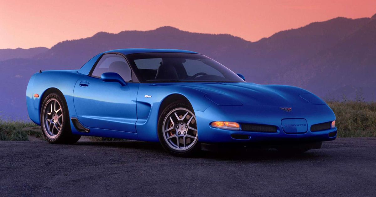 Blue 2002 Chevrolet Corvette C5 Z06 2Parked Outside