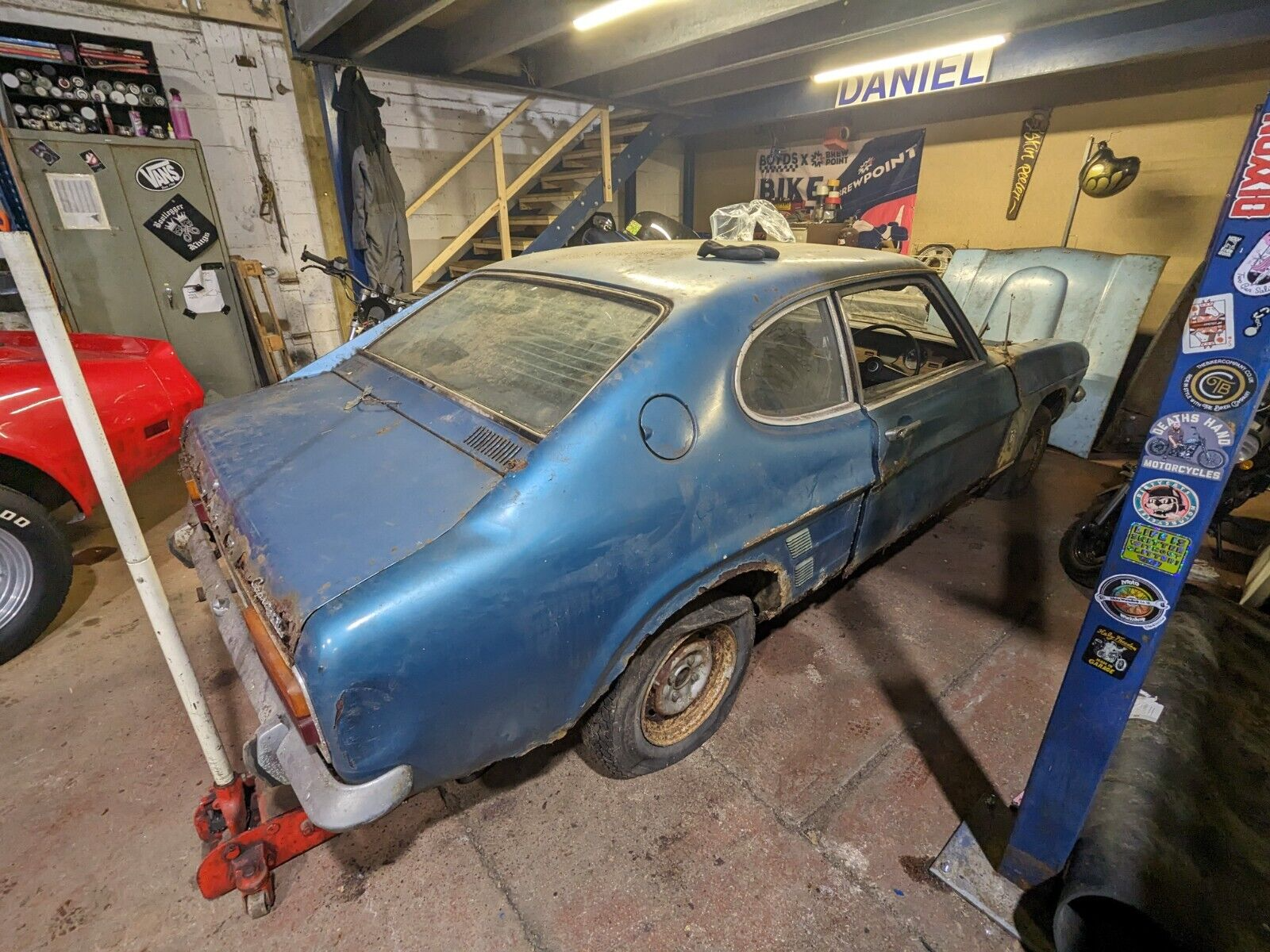 This MkI Ford Capri sat in a 'slightly fallen down' garage for 40 years before it was discovered