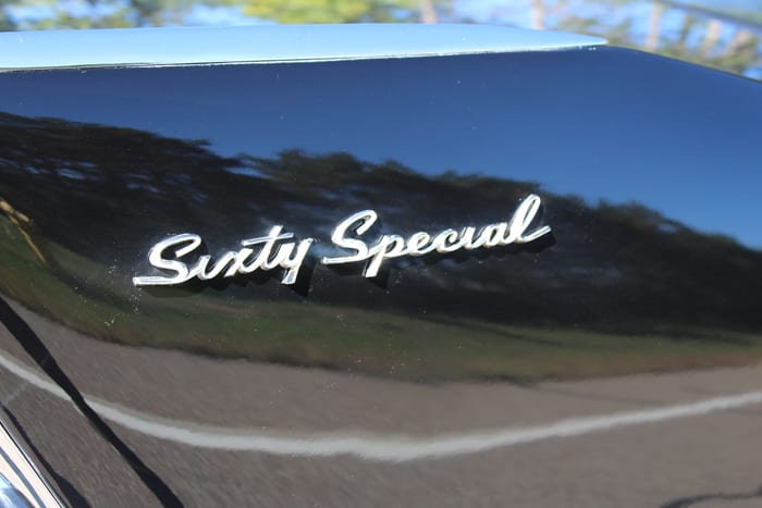 The car’s show-stopping appearance make it easy to identify, along with the Sixty Special script on the huge tail fins.